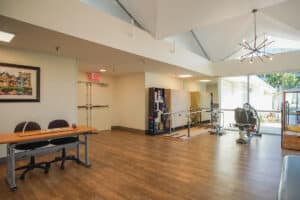 The rehab gym at Central Gardens Post Acute