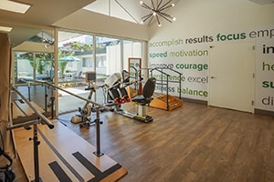 The rehab gym at Central Gardens Post Acute